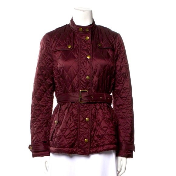 Burberry Quilted Dark Burgundy Utility Jacket - Picture 1 of 12